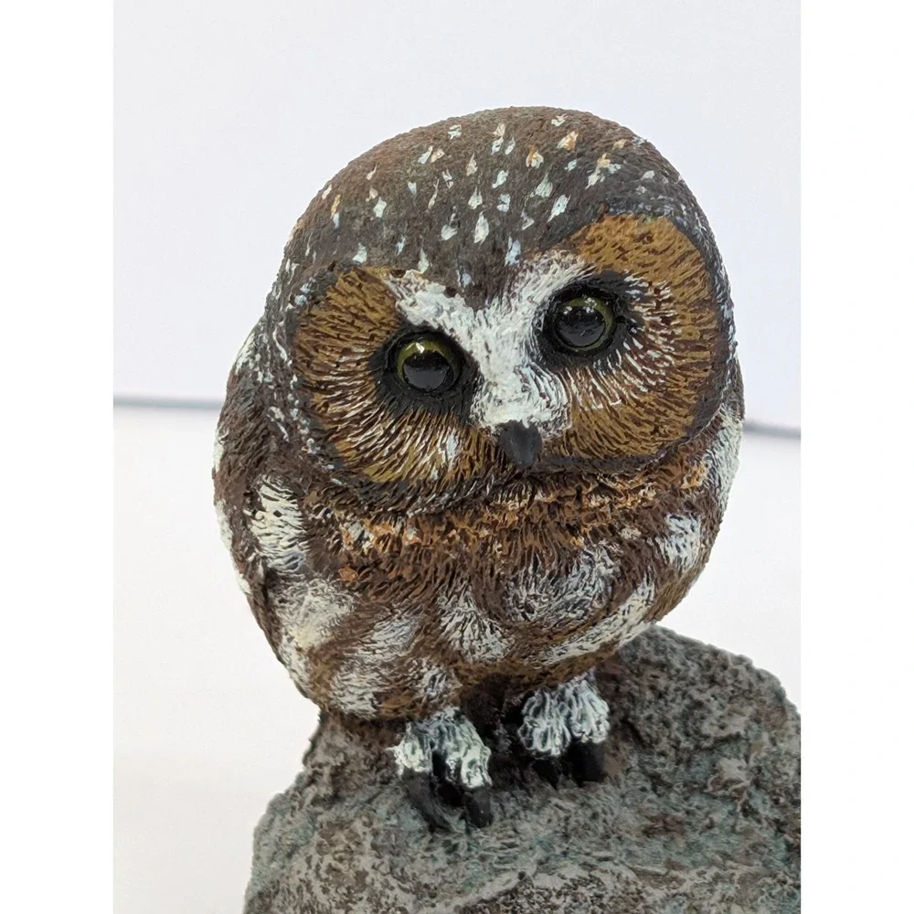 Vintage Bronze Wildlife Collection Saw Whet Owl‎ Charles Earnhardt Made USA